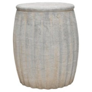 Tabouret Tambour Rustique Gris Métal & Bois Marron Style Ferme, Table d'Appoint Industrielle Vintage en Étain avec Couvercle de Rangement et Poignées Décoratives - Product Image 3