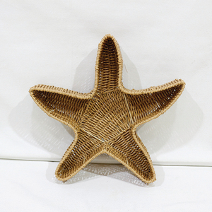 Bandeja de Servir de Ratán Sintético Hecha a Mano con Diseño de Estrella de Mar, Color Sólido, Sin Acabado, para Uso Residencial - Product Image 1