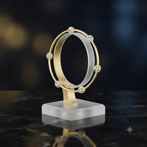Yellow Gold Lab Grown Diamond Open Cuff <b>Bangle</b> <b>Bracelet</b> for Women Luxury Fine Jewelry GiftLab Grown Diamond <b>Bangle</b> <b>Bracelet</b> Gold - Product Image 1