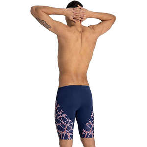 Men's Plus Size Sporty Solid Knitted Jammer Swim Trunks Quick Dry Chlorine Resistant for Training Racing Lap Swimming Beach <b>Pool</b> - Product Image 4