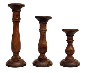 Lot de 3 bougeoirs décoratifs durables en bois de manguier massif Vente en gros de qualité supérieure pour vendeurs en ligne à prix abordable - Product Image 6