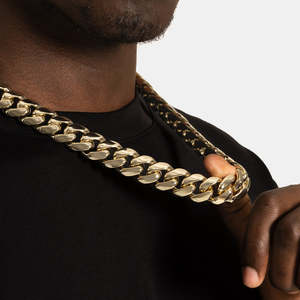 Chaîne cubaine Miami en or, collier lourd style hip-hop - Product Image 1