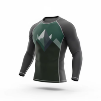 Rashguard de compression respirant et anti-déchirure pour MMA/BJJ, idéal pour la gym, le grappling et la boxe - Spandex/Nylon, manches longues