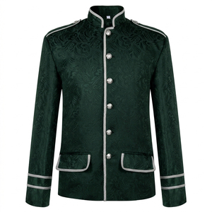 Chaqueta Blazer Victoriana de Diseño Personalizado y Color Plateado con Trenzas, Estilo Británico, de Tela Jacquard Floral con Botones, Superventas - Product Image 2