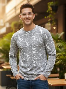 เสื้อยืดแขนยาวพิมพ์โลโก้ตามสั่งสำหรับผู้ชาย ผ้าฝ้าย เสื้อยืดคอกลมโอเวอร์ไซส์ แขนยาว แบบยูนิเซ็กส์ - Product Image 4