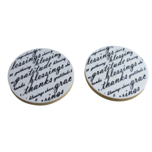 Ceramic <b>Coaster</b> 2 Pcs Rounded Shaped <b>Coaster</b> for <b>Table</b> Decoration for Modern Theme Customized Design Available - Product Image 3