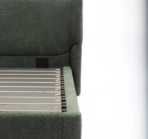 Modern Fabric Upholstered <b>Bed</b> <b>King</b> <b>Size</b> Fabric Soft <b>Bed</b> Frame Army Green Color Box Spring Design Style - Product Image 6