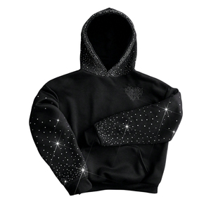 Sweat à capuche personnalisé pour l'hiver, avec strass et broderie chenille, impression numérique pour votre marque, 100% coton, sweat à capuche OEM - Product Image 4