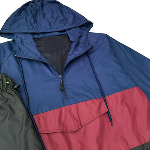 Unisex Hooded Tracksuit Full Sleeve Drawstring Closure Sporty Style Color Blocking Blue Red Black Polyester Regular Fit Spri - Product Image 2