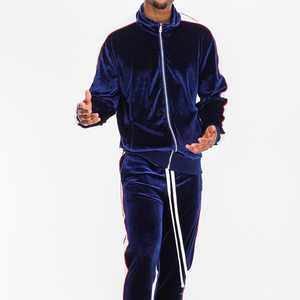 Wholesale <b>Velour</b> <b>Tracksuit</b> Custom OEM 50pcs Small MOQ Breathable Two Piece Men's Plus Size Winter Hooded Drawstring Closure 220g - Product Image 4