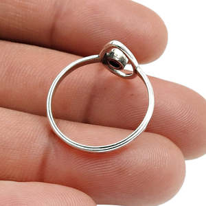 Beautiful Eye Around Design Ring Comes With Round Cut Rainbow Moonstone Gemstone Crafted From 925 Sterling <b>Solid</b> <b>Silver</b> Ring - Product Image 5