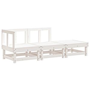 Conjunto de Muebles de Jardín de Madera de Pino Sólido Blanco - Product Image 2