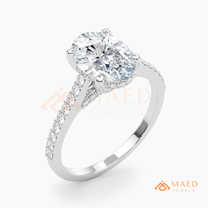 925 Sterling Silver Oval Cut Moissanite Engagement Ring Pave Wedding Band Luxury Bridal Jewelry USA Gift - Product Image 6