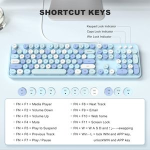 Tastiera USB Cablata a Formato Intero, Design Estetico Colorato e Carino con Supporti Pieghevoli, Plug and Play per Computer - Product Image 2