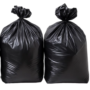 Sacs poubelles noirs plats de 75 microns, grande capacité (55-60 gallons), en plastique robuste, 40*48cm, pour maison, jardin, bureau - Product Image 1