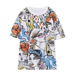T-shirt en coton respirant pour femme, personnalisé, en polyester tricoté, épais et lourd, écologique, décontracté, idéal pour l'été – Grande Vente, Haute Qualité - Product Image 1