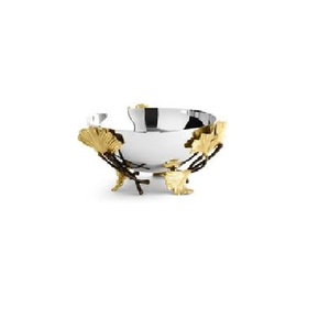 Bol de service moderne en métal argenté pour fruits et salades avec support en corail – Bols décoratifs de luxe pour centre de table de mariage et de fête (vente en gros) - Product Image 4