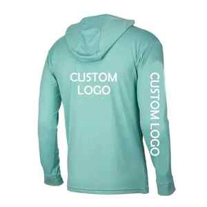 Sweat à capuche à manches longues pour homme, couleur menthe, impression de logo personnalisé, UPF 50, séchage rapide, polyester, pull-over, vêtements de pêche - Product Image 4