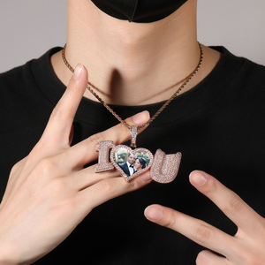 Nuevo Collar con Colgante de Foto Personalizado, Collar con Memoria, Diamantes de Laboratorio, Corazón con Incrustaciones de Diamantes, Te Amo, Collar con Foto Personalizada - Product Image 2