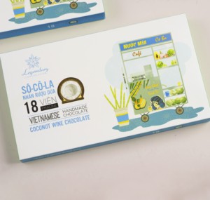 Boîtes de chocolats légendaires fourrées au vin de coco, boîte de chocolats personnalisée pour coffrets cadeaux et souvenirs - Product Image 5
