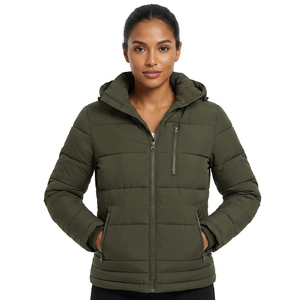 Men's Hooded Streetwear <b>Jacket</b> Winter Thick <b>Warm</b> Zipper Front Casual Olive Green Polyester Wadding Stand Collar <b>Waterproof</b> - Product Image 2