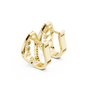 ต่างหูเพชรทรงกลมเพาะเลี้ยงในห้องปฏิบัติการ ทอง 14K 18K ประดับเพชรแบบ Pave ทรงโค้ง 0.43 กะรัต DEF VVS ต่างหูวินเทจสำหรับเจ้าสาวงานแต่งงาน ดีไซน์ ODM - Product Image 4