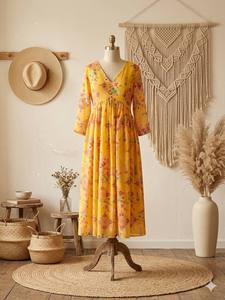 Robe longue en mousseline Alfino au design unique pour femmes et jeunes filles, idéale pour les voyages et les sorties décontractées – Nouvelle collection en promotion - Product Image 6