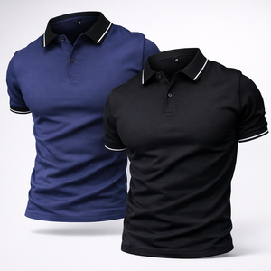 เสื้อโปโลผู้ชายราคาส่งถูก ผลิตตามสั่ง ผ้าฝ้าย 100% เสื้อโปโลสำหรับตีกอล์ฟ ระบายอากาศได้ดี เสื้อโปโลลำลองสำหรับผู้ชายในบังกลาเทศ - Product Image 1