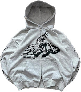 Sudadera con Capucha Oversize con Cremallera Completa, Estilo Casual Urbano, Unisex, 100% Algodón Premium, Logotipo Frontal, Moda - Product Image 1