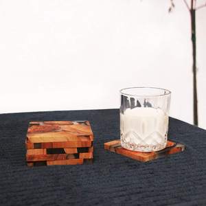 Wood with Poly Resin Absorbent <b>Coaster</b> ,Epoxy <b>Coaster</b> for <b>Drink</b> - Product Image 2