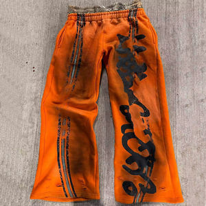 Ensemble sweat à capuche et pantalon de survêtement épais pour homme, avec broderie strass effet vieilli, style vintage délavé soleil et délavé à l'acide - Product Image 6