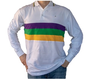 Polo de Manga Larga para Hombre, Corte Raglán, Bloques de Color, Rayas, Ajuste Casual, Largo Regular, Tejido de Punto, Diseño con Ribete en Contraste - Product Image 6