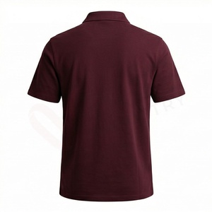 Polo à manches courtes pour homme, couleur marron, fermeture éclair sur le devant, tricoté, uni, décontracté, coupe classique - Product Image 2