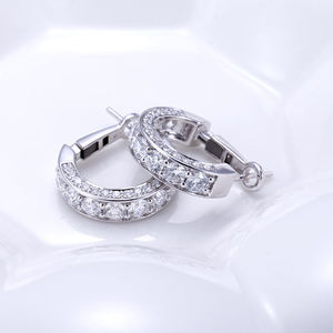 Classic 925 Silver Stud <b>Earrings</b> Brilliant Cut <b>Moissanite</b> Channel Setting Minimalist GRA Certified Women's Everyday Wear Jewelry - Product Image 4