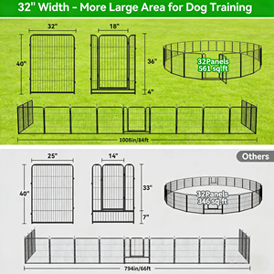 Hondenren Buiten Extra Sterk Hondenhek Anti-roest met Deuren Draagbaar voor Camper Camping Tuin - Product Image 4