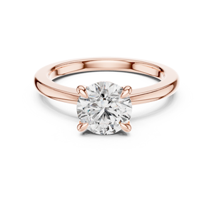 Anillo de compromiso minimalista con banda retorcida y diamante de laboratorio en oro rosa, sencillo y elegante, joyería de diamantes para mujer. - Product Image 6