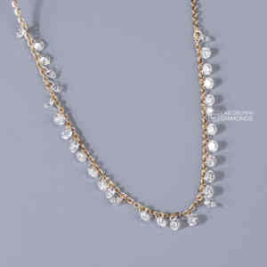 Pendentif Exquis en Or Jaune 14K avec Diamant de Laboratoire Rond Taille Brillant pour Femme, Bijou Synthétique de Luxe Couleur EF, Charme 2.41g - Product Image 4