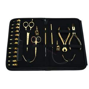 Kit d'outils pour extensions capillaires avec pinces à micro-perles, outil de coupe et d'extraction, outil à crochet, accessoires de sectionnement en acier inoxydable - Product Image 1