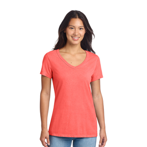 Camiseta de Cuello en V para Mujer, Diseño Exclusivo, Mezcla de Algodón Premium, Manga Corta, Ropa Casual, Marca Personalizada, Venta al Por Mayor, Fábrica OEM - Product Image 1