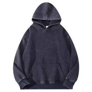 OEM Service 100% Cotton Heavyweight Fleece <b>Brushed</b> Inside 450 GSM Men's Hoodies Oversized Unisex Acid Washed Fleece Vintage - Product Image 5