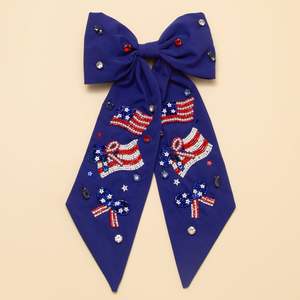 Nœud de cheveux perlé artisanal unique avec design artistique, magnifique nœud de cheveux en perles de rocaille pour sublimer les coiffures - Product Image 6