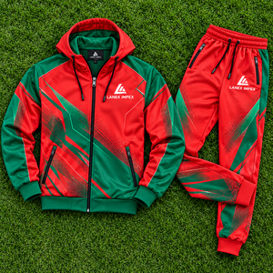 Conjunto Deportivo Personalizado por Sublimación al por Mayor, Ropa de Entrenamiento Deportiva con Chaqueta y Pantalones, Uniformes de Equipo con Impresión Completa - Product Image 6