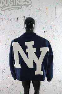 NAVY BLUE <b>Mock</b> <b>Neck</b> Sweatshirt 100% wide <b>neck</b> Sweatshirt Finer Threads - Product Image 5