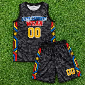 Uniforme de Baloncesto Multicolor con Paneles Laterales, Jersey Negro sin Mangas y Pantalones Cortos a Juego con Estampado Abstracto, Kit de Equipo Personalizado - Product Image 4