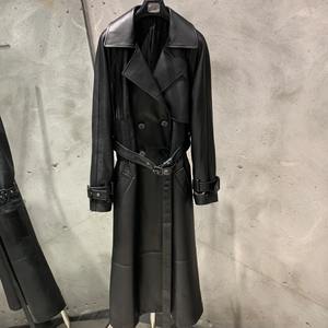 Disponible en stock manteau en cuir longues dames véritable agneau coupe-vent femmes manteau en cuir de mouton disponible en stock - Product Image 6