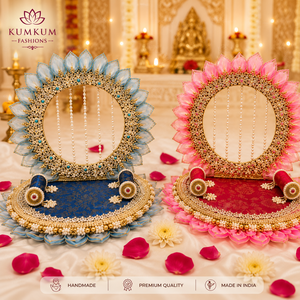 Tela Decorativa Ecológica Hecha a Mano en India, Singhasan, Ídolo Divino, Laddu Gopal Krishna Ganesh, para Templo, Pooja, Hogar - Product Image 1