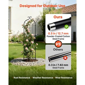 Traliccio per Rose 60 x 15 Pollici, Confezione da 4, Verniciato a Polvere, Tralicci da Giardino per Fiori, Recinzioni e Cancelli con Chiusura Pratica - Product Image 3