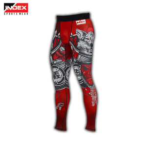 Leggings de yoga taille haute pleine longueur Index Sportswear, imprimé loup rouge par sublimation, extensibles dans les quatre sens - Product Image 1