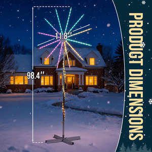 Luci LED RGB a Effetto Fuochi d'Artificio da 2,5 m con Supporto, 180 Luci, Decorazioni Natalizie Controllabili tramite App, Display per Feste - Product Image 4