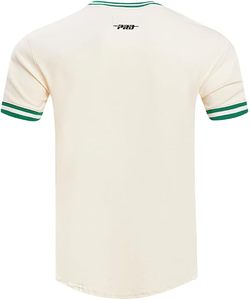 T-shirt crème des Philadelphia Eagles avec logo brodé vert, en coton, design sportif - Product Image 3